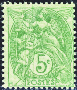 N°111 5c vert-jaune double impression neuf ** TB