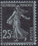 N°140 25c Semeuse noir sur bleu neuf ** TB