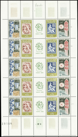 N°F1414 avec  le 1417a X 5 (2 chiffres du cadran a