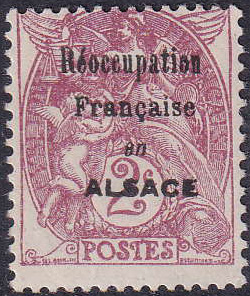 N°108 2c Blanc surchargé Réoccupation Francaise en