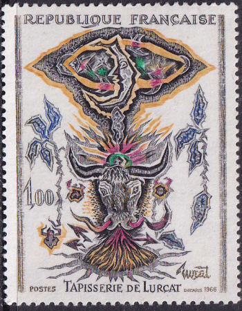 N°1493b 1f polychrome variété feuilles gris-noir n