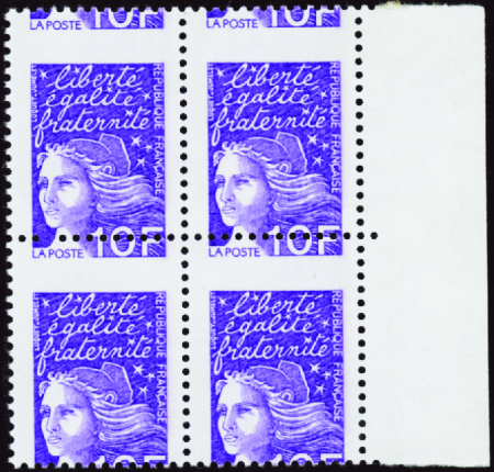 N°3099 piquage à cheval bloc de 4 neufs ** TB