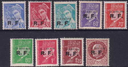 Roanne 9 valeurs neufs ** TB