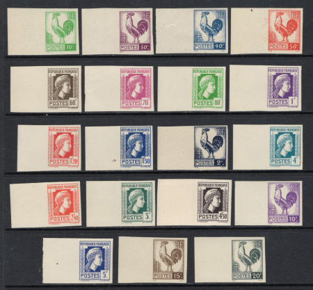 N°630 à 648 Coq et Marianne 19 valeurs neufs ** TB