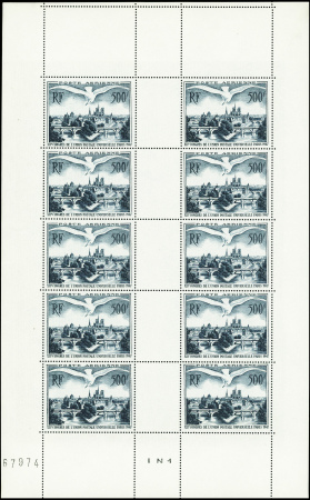 N°F20 500f UPU feuille de 10 timbres