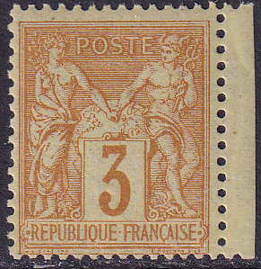 N°86 3c bistre-jaune neuf ** TB signé Roumet 