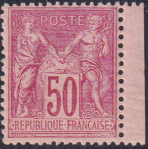 N°98 50c rose bdf neuf ** TB centré 