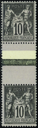 N°103b types I et II se tenant 1 ex neuf ** 1 ex n