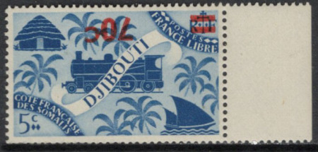 N°256a surcharge renversée neuf ** TB