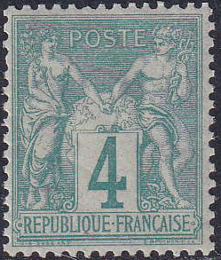 N°63 4c vert neuf ** TB