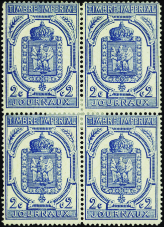 N°8 2c bleu bloc de 4 neuf * TB