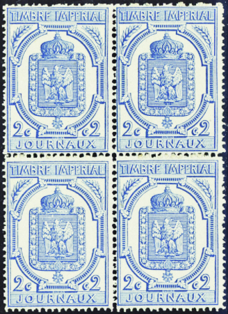 N°8 2c bleu bloc de 4 neuf ** TB