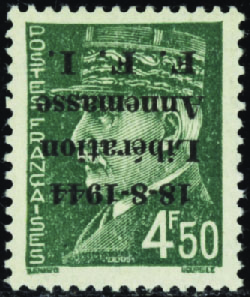 Annemasse 11 valeurs (4f50 surcharge renversée) ne