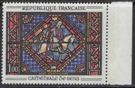 N°1427b 1f polychrome variété sans le vert neuf **