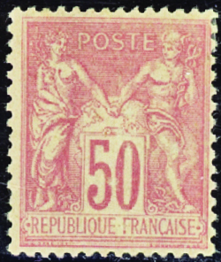 N°98a 50c rose pâle neuf * TB