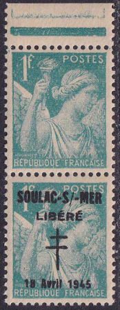 Soulac sur mer 1f Iris tenant à non surchargé neuf