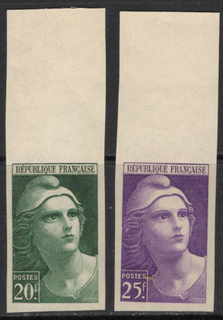 N°730/731 Marianne de Gandon 2 valeurs BdF neufs *