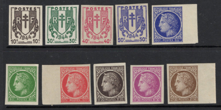 N°670 à 681 Chaines et Cérès 10 valeurs neufs ** T