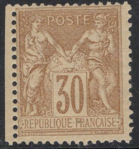 N°80 30c brun neuf ** TB