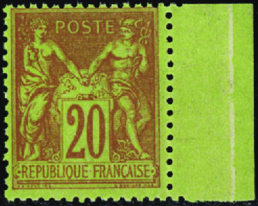 N°96a 20c garance sur vert bdf neuf ** TB