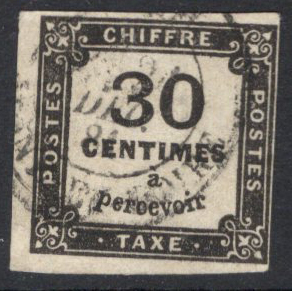 N°6 30c noir obl. T15 TB
