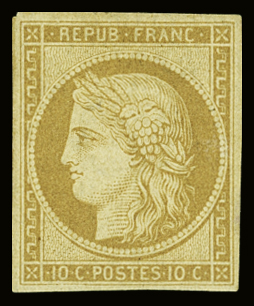 N°11 10c bistre, neuf quasi **, TB. Signé JF.Brun,