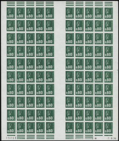 N°1891a 80c vert, Marianne de Béquet non dentelé en