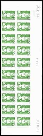 N°2714b 2.20f vert, Marianne du Bicentenaire, non dentelé,