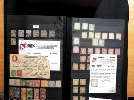 1843-1945 Gut ausgebaute Studien-Sammlung Schweiz in