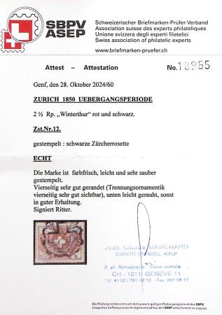 Winterthur 2 1/2Rp., farbfrisch und ringsum sehr gut