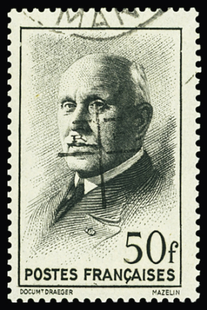 CHERBOURG N°15 50f noir, obl., TB, signé Mayer