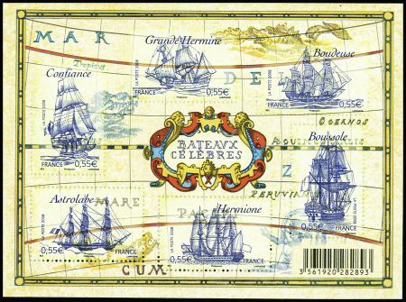 N°124 Bateaux Célèbres, NON DENTELE PARTIEL, neuf **, TTB