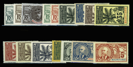 N°1/16 Série Palmier Faidherbe Ballay, les 16 valeurs