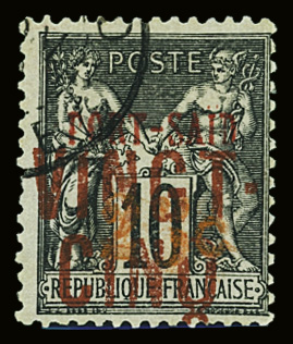 N°19 Vingt-cinq s. 10c noir s. lilas, obl., TTB