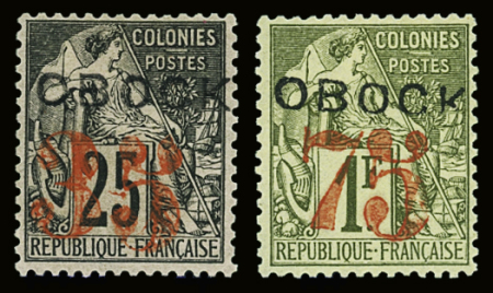 N°29 et 30 35 s. 25c noir, et 75 s. 1fr vert, neuf