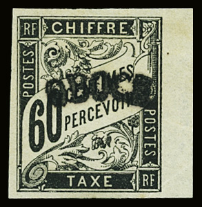 TAXE N°4 60c noir, neuf sans gomme, avec bdf. TB