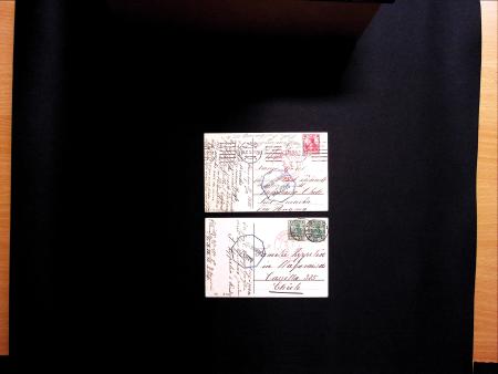 1915, 2 Glückwunschkarten (frank. Germania 10Pf bzw.