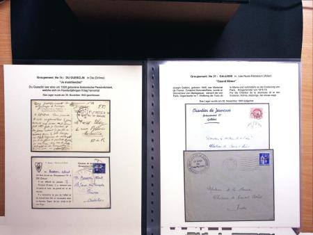 37 lettres, cartes postales et documents concernant