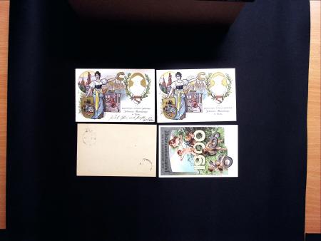 1900 Germania Jahrhundertwende Karten: 2 x Gutenberg