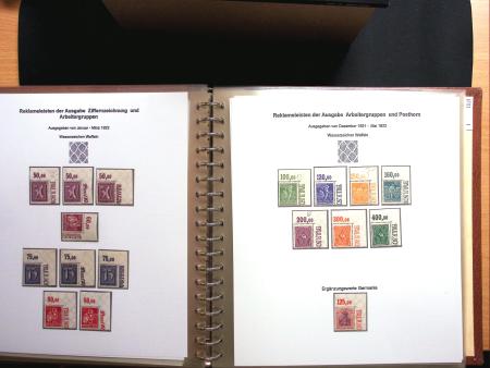 1922-23, Sammlung Deutsche Inflation in Album auf Ausstellungsblättern,