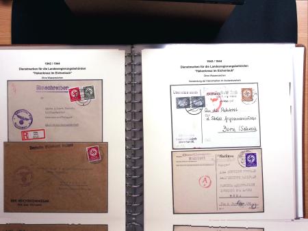 1934-44, Sammlung Dienstmarken '3.Reich' und POL Lochungen