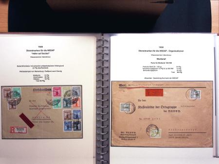 1934-44, Sammlung Dienstmarken '3.Reich' und POL Lochungen