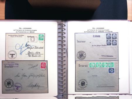1934-44, Sammlung Dienstmarken '3.Reich' und POL Lochungen
