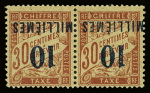 TAXE N°7 + 7A (variété surcharge renversée), en paires