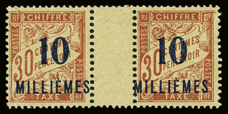 TAXE N°7 + 7A (variété surcharge renversée), en paires