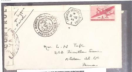 1943-1944, Anciens lots de VO avec timbres des USA