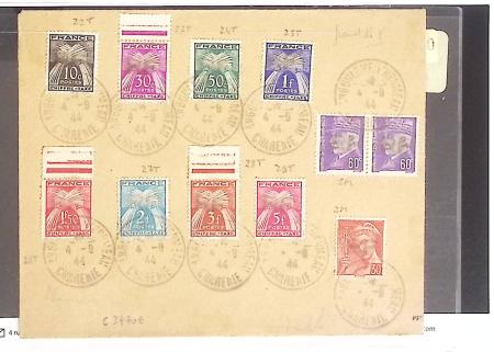 1943-1944, Anciens lots de VO avec timbres des USA