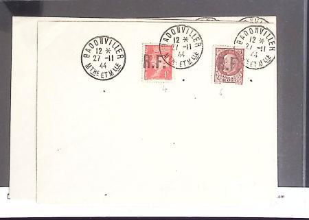 1943-1944, Anciens lots de VO avec timbres des USA