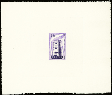 N°1077 Epreuve d'artiste du timbre 30F en violet et