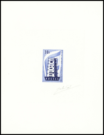 n°1077 Epreuve d'artiste et d'atelier du timbre 30F